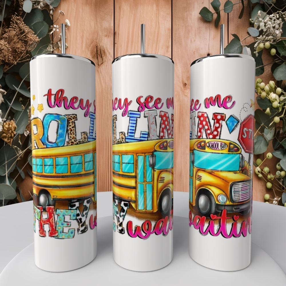 Colorful School Bus Tumbler